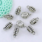 50pcs Zinc Alloy Charm Pendant Bails Cord End For DIY Jewelry 5x13mm