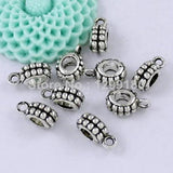 50pcs Zinc Alloy Charm Pendant Bails Cord End For DIY Jewelry 5x13mm