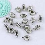 50pcs Zinc Alloy Charm Pendant Bails Cord End For DIY Jewelry 5x13mm