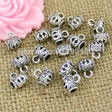 50pcs Silver Tone Charm Pendant Bails for DIY Jewelry Making