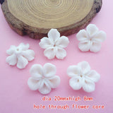 20pc Polymer Clay Flowers Beads Frangipani for Hair Jewelry DIY