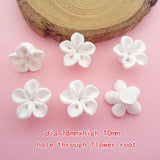 20pc Polymer Clay Flowers Beads Frangipani for Hair Jewelry DIY
