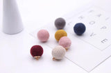 Wool Ball Eardrop Pendant Charms Earrings Accessories 12pcs