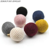 Wool Ball Eardrop Pendant Charms Earrings Accessories 12pcs