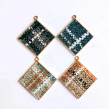 Square Wool Stuff Spacer Pendant Necklace Supplies 4pcs