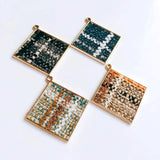 Square Wool Stuff Spacer Pendant Necklace Supplies 4pcs