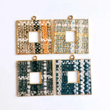 Square Wool Stuff Spacer Pendant Necklace Supplies DIY 4pcs