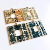 Square Wool Stuff Spacer Pendant Necklace Supplies DIY 4pcs