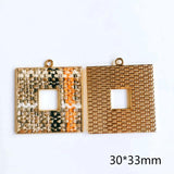 Square Wool Stuff Spacer Pendant Necklace Supplies DIY 4pcs