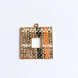 Square Wool Stuff Spacer Pendant Necklace Supplies DIY 4pcs