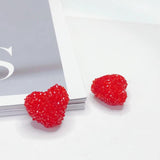 Red Heart Pendant Necklace Charms DIY 2pcs