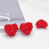 Red Heart Pendant Necklace Charms DIY 2pcs