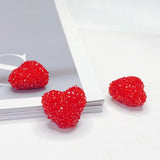 Red Heart Pendant Necklace Charms DIY 2pcs
