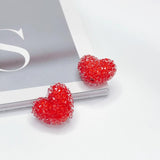 Red Heart Pendant Necklace Charms DIY 2pcs