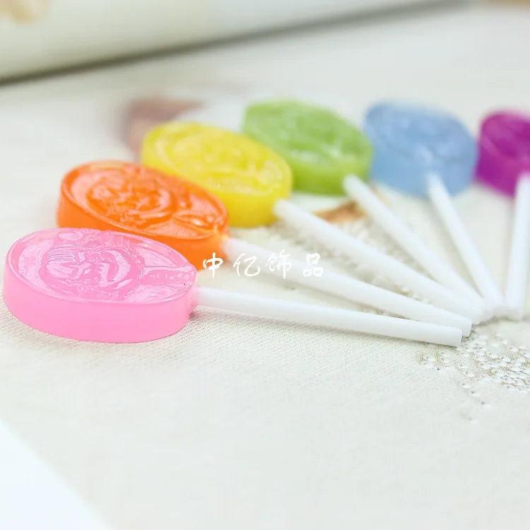 10pcs Resin Girl Lollipop Candy Crafts DIY Dollhouse Christmas Jewelry