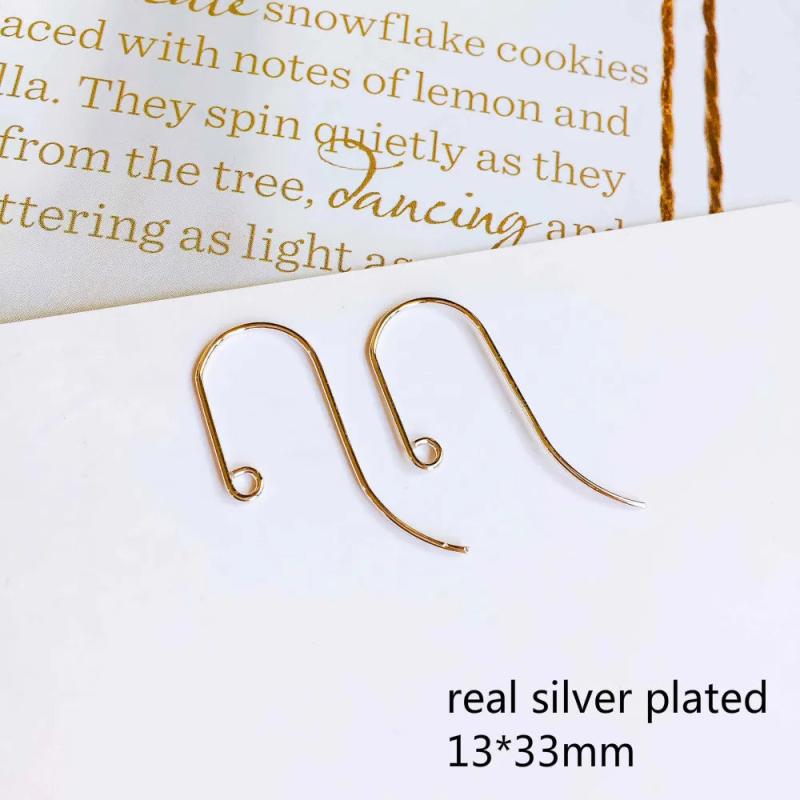 Silver Plated Earring Hooks for Jewelry Finding Diy 10pcs