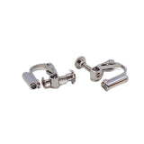 Silver Plated Ear Clip No Hole Adjustable Earring Base 6pcs