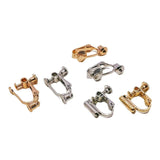 Silver Plated Ear Clip No Hole Adjustable Earring Base 6pcs