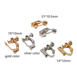 Silver Plated Ear Clip No Hole Adjustable Earring Base 6pcs