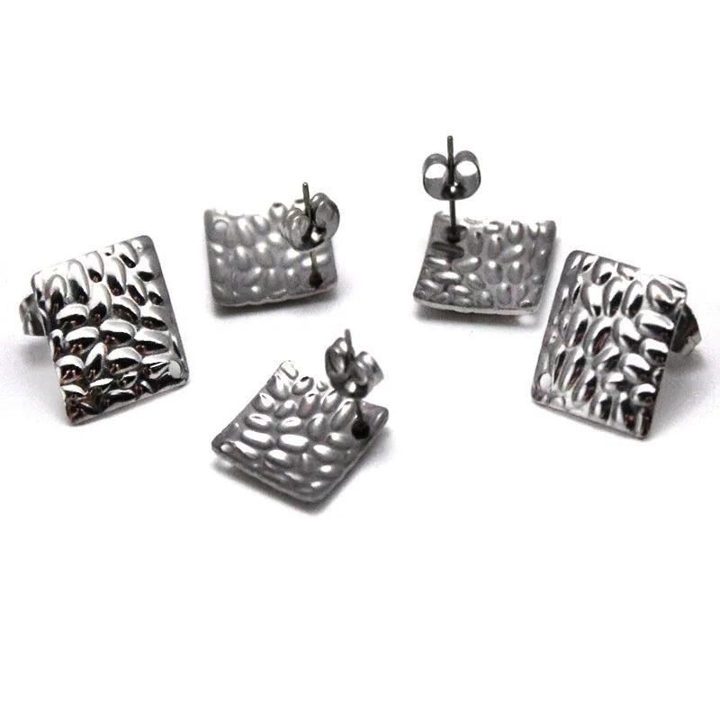 20pcs Stainless Steel Post Earring Studs Base Pins with Ear Plug and Stoppers