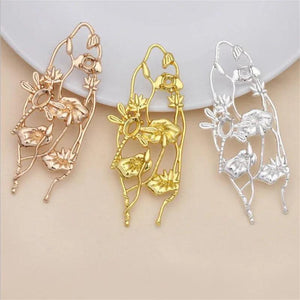 10pcs DIY Jewelry Accessories 30*69mm Alloy Ancient Retro Flower Charms