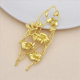 10pcs DIY Jewelry Accessories 30*69mm Alloy Ancient Retro Flower Charms