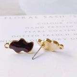 Enamel Wave Alloy Stud Earring Finding Components DIY Jewelry Accessories 6pcs