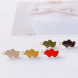 Enamel Wave Alloy Stud Earring Finding Components DIY Jewelry Accessories 6pcs