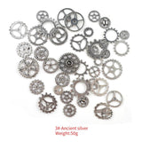 50g Alloy Steampunk Cogs Gears for Epoxy Resin Molds Silicone Crafts