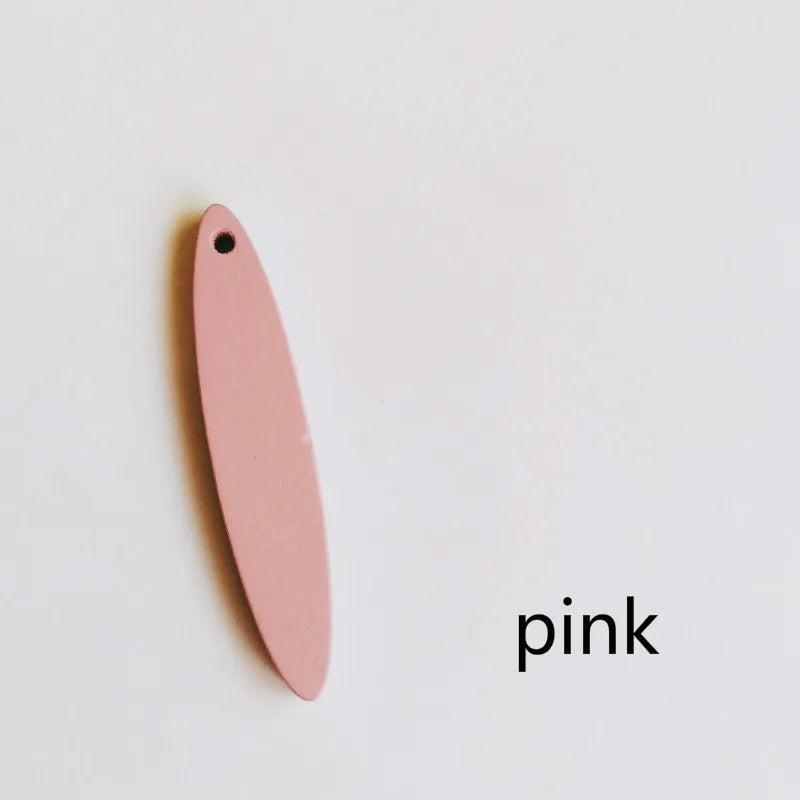 Wooden Oval Earring Accessories Pendant Necklace Charms Jewelry Making DIY 10pcs