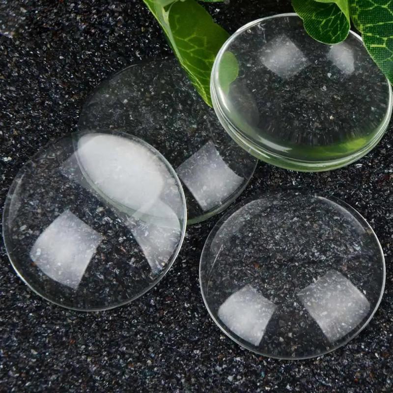 5pcs 40mm Round Clear Glass Cabochons Beads DIY Jewelry