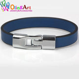 OlingArt 35*12mm 3Pcs/lot Leather clasps silver-color DIY Fit 10MM leather cord