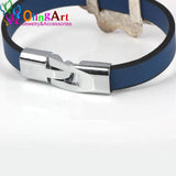 OlingArt 35*12mm 3Pcs/lot Leather clasps silver-color DIY Fit 10MM leather cord