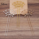BoYuTe Brass U Shaped Hair Fork 39*73MM Alloy Flower Bridal Jewelry