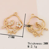 4Pcs DIY CZ Charms Jewelry Findings Multi Shape Hand Made