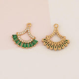 4Pcs DIY CZ Charms Jewelry Findings Multi Shape Hand Made