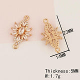 4Pcs DIY CZ Charms Jewelry Findings Multi Shape Hand Made