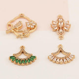 4Pcs DIY CZ Charms Jewelry Findings Multi Shape Hand Made