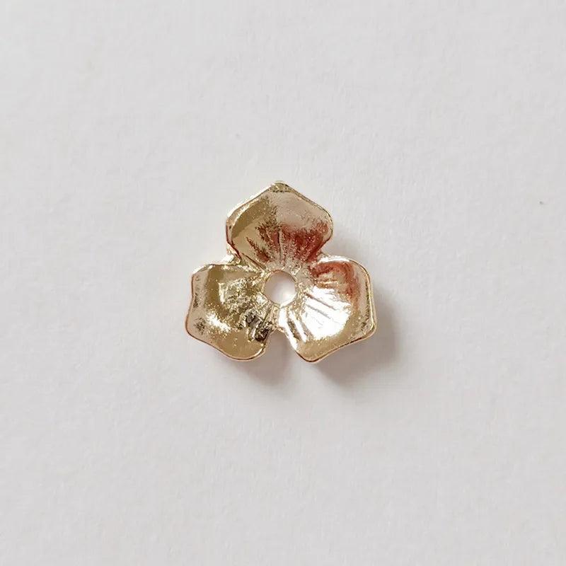 100 PCS 11mm Metal Alloy Flowers KC Plated Petals for Jewelry Making