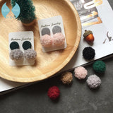 Lamb Wool Ball Earrings - DIY Jewelry Accessories
