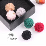 Lamb Wool Ball Earrings - DIY Jewelry Accessories