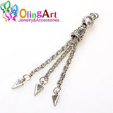 4PCS Metal Tassel Tibetan Silver DIY Jewelry Making Charms