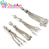 4PCS Metal Tassel Tibetan Silver DIY Jewelry Making Charms
