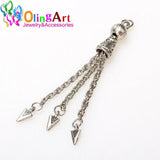 4PCS Metal Tassel Tibetan Silver DIY Jewelry Making Charms