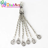 4PCS Metal Tassel Tibetan Silver DIY Jewelry Making Charms