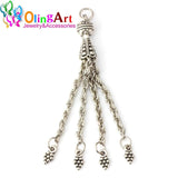 4PCS Metal Tassel Tibetan Silver DIY Jewelry Making Charms