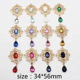 5pcs 34*56mm Rhinestone Acrylic Pendant DIY Clothing Brooch Bow Jewelry