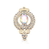 5pcs 29*50mm Alloy Pink Rhinestone Pendant DIY Clothing Jewelry Decoration