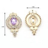 5pcs 29*50mm Alloy Pink Rhinestone Pendant DIY Clothing Jewelry Decoration