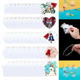 10Pcs Clear Acrylic Blank Key Chain Discs Dog Pendant Keychain Blank With Hole